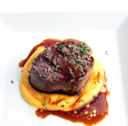 SOLOMILLO DE VACA CON BATATA Y NARANJA